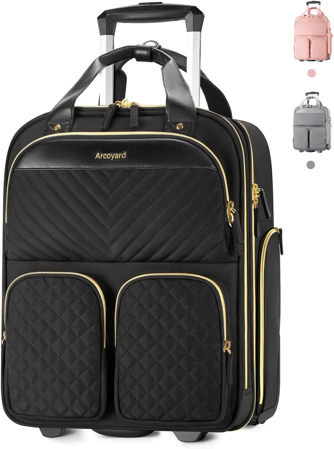 Compact Spinner Carry-On with Multiple Compartments Airline Approved Personal Luggage-image
