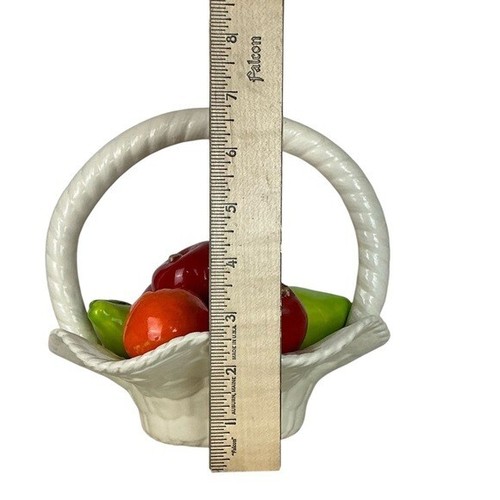 Vintage Ceramic Fruit Basket Apple Orange Pear Mid Century Modern MCM Circa 70’s - Picture 3 of 14