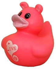 Valentines Day Love Pig Pink Rubber Duck Bath Toy Classic Floating Duck 2"