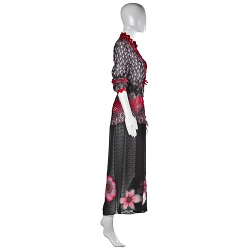 women clothing summer dress haute couture black fashion red country flowers bead - Picture 6 of 24