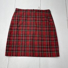 Talbots Red Dazzling Tartan A Line Skirt Women s Size Petite 4 New