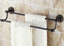 Black Oil Rubbed Bronze Wall Mounted Bathroom Dual Towel Rail Bar Holder sba211