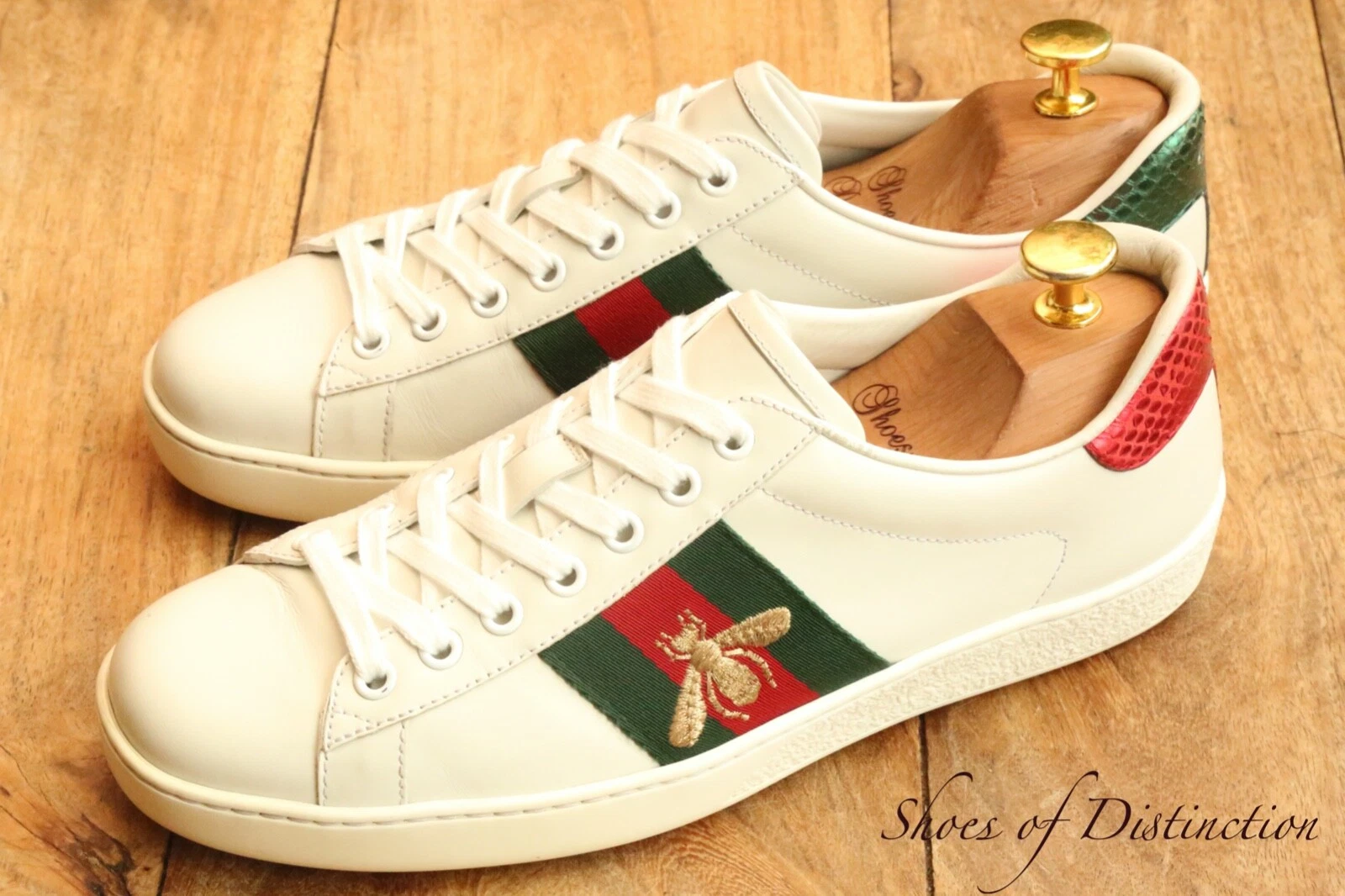 Gucci Ace Bee Snake chaussures en cuir baskets hommes UK 5 US 6 EU 39