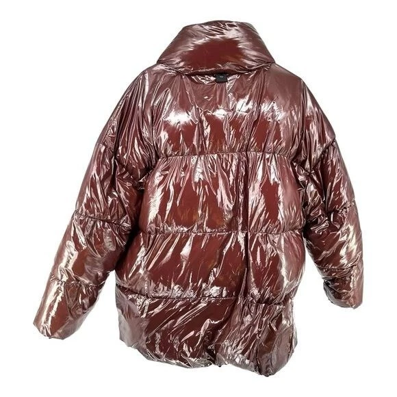 Badgley Mischka Anthropologie | Chaqueta Abrigo Mujer’s XL Granate Puffer Cremallera Foto 2 de 4