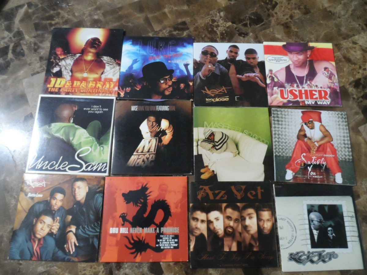 12 Rap R&B CD Single Lot MASE Puff Daddy LUKE Uncle Sam JD Da Brat
