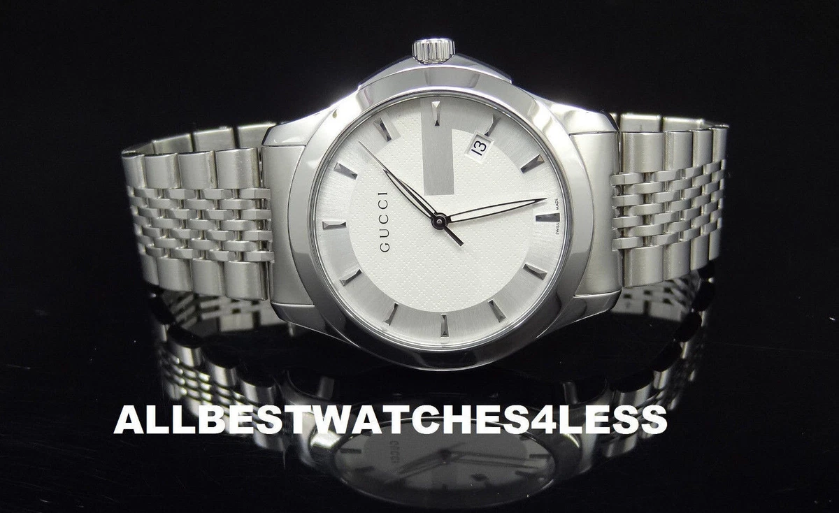 GUCCI YA126401 Date G Timeless Silver Tone Stainless Steel