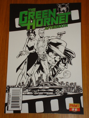 GREEN HORNET AFTERMATH VOL 1 #2 RI BLACK AND WHITE COVER DYNAMITE NIGEL RAYNOR