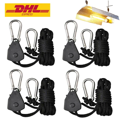 4x Flaschenzug Umlenkrolle Seilrolle Seilzug Hebezug mit Haken Seil bis 68KG