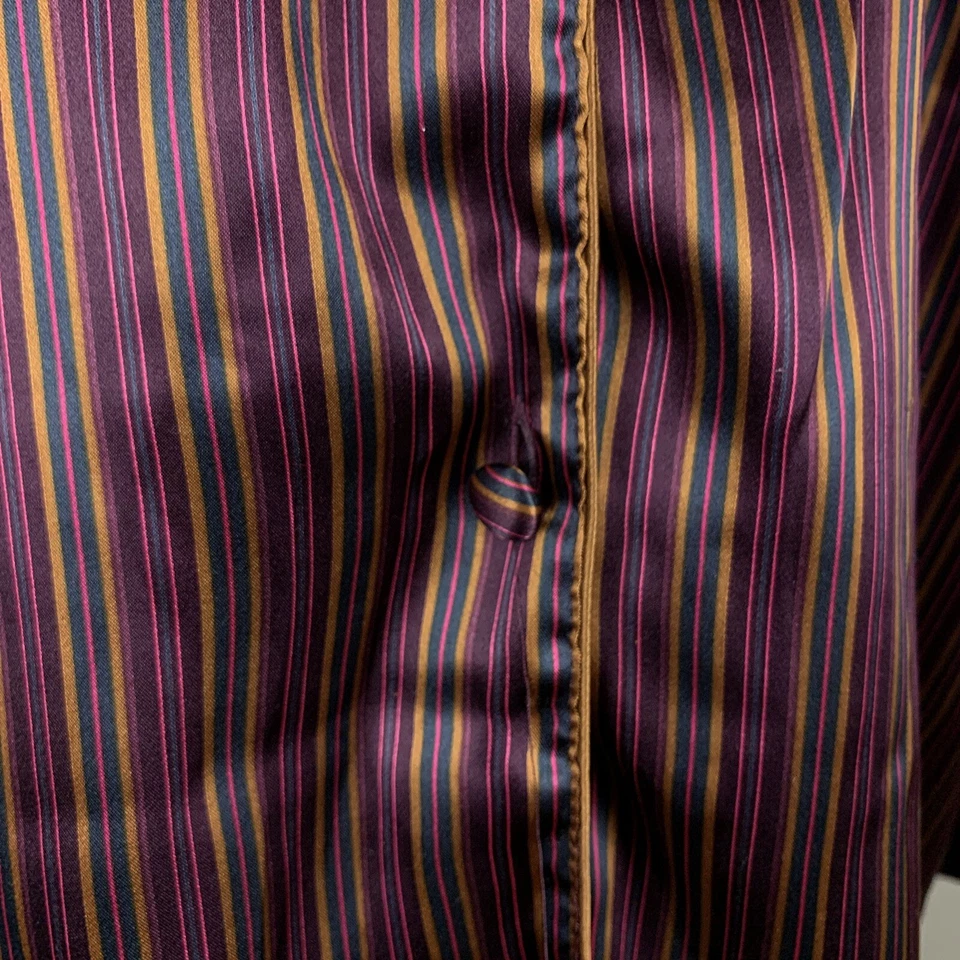 Camisa de Noche Vintage Victoria's Secret Vestido Camisón Pequeña Etiqueta Dorada Rayas Foto 4 de 4