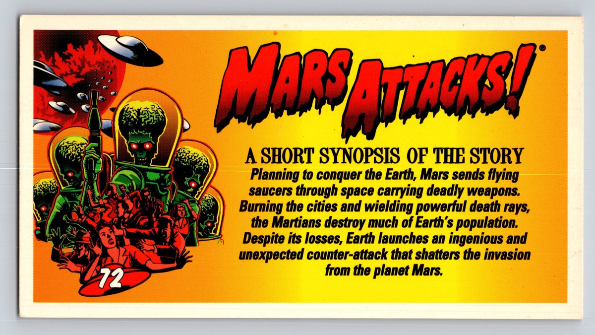 1996 Topps Widevision MARS ATTACKS #72 Checklist Trading Card