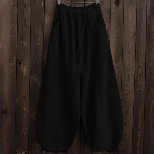 Linen wide-leg trousers for women - Picture 8 of 39