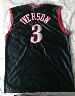 Allen Iverson Philadelphia 76ers Sixers Champion NBA Jersey Black