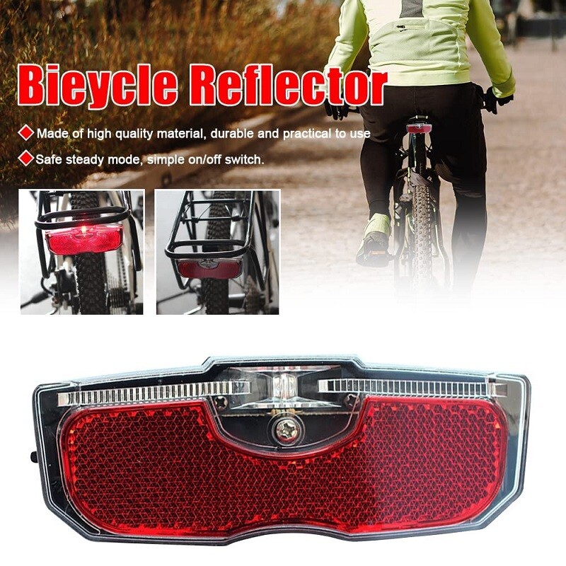Bike Cycling Bicycle Rear Reflector LED Tail Light Fit For Luggage