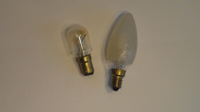 2 St. spezielle Lampen  225 V 25 W mit Bajonettfassung, 15 W E14 matt geriffelt