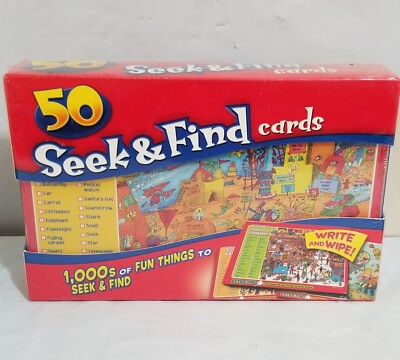 50 CARDS Seek & Find By Kidsbooks Brand New Sealed Kids Books Write & Wipe