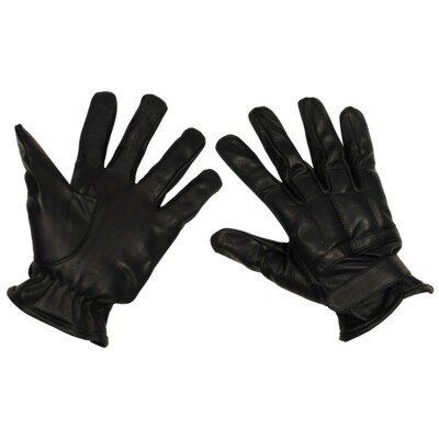 MFH Men's Leather Gloves Work Motorcycle Protection Padding Sand Quartz