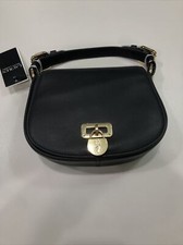 Ralph Lauren Black Leather Medium Tanner Crossbody Bag