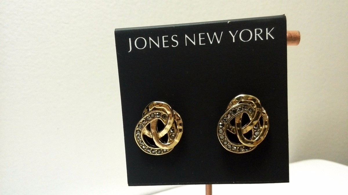 jones new york golden crystal flower earrings