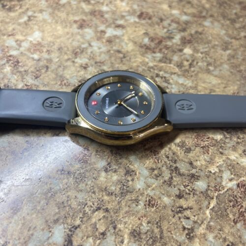 Orologio Donna Michele Cape MWW27A000001 Quadrante Grigio Cassa Tono Oro Cinturino Silicone - Foto 3 di 7
