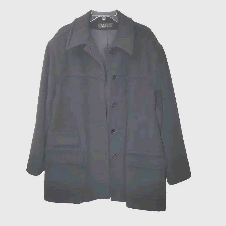 Abrigo Steve Searle Chaquetón Cachemira Corderos Lana Chaqueta Botón Plus 20W Dinero Antiguo  Foto 2 de 4