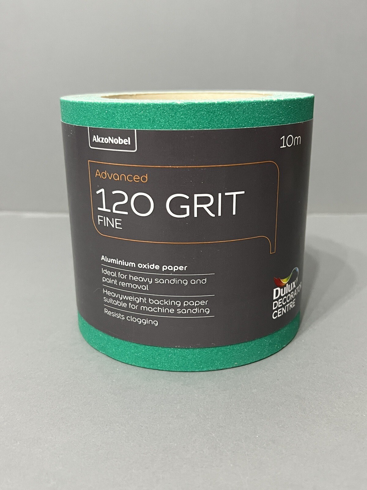 Dulux 120 Grit Sandpaper Roll 10m Aluminium Oxide Fine Sanding Paper Green