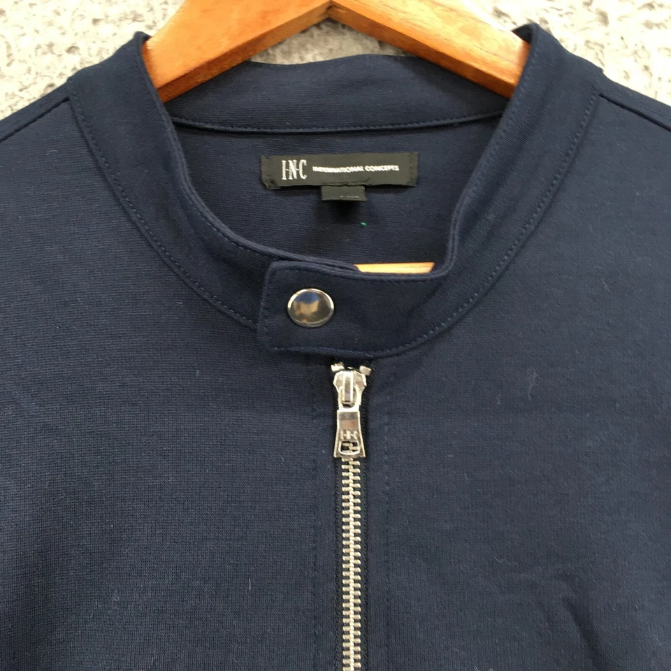 Suéter International Concepts Cremallera Completa Para Hombre L Azul Manga Larga Bolsillos Delanteros Foto 4 de 4