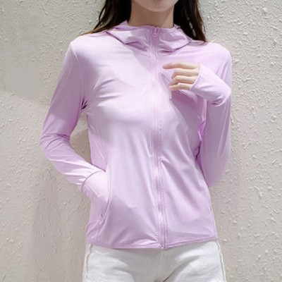 Sommer Atmungsaktive Oberteile Damen UPF50+ Sonnenschutz Jacke Eis Seide Mantel