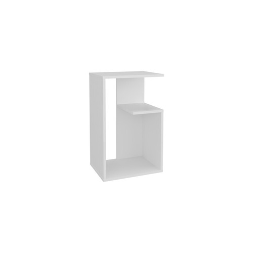 25" High 3 Tier Side Table Black White Natural Oak - Picture 41 of 117