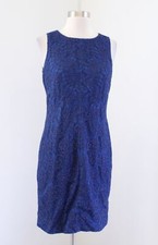 Vince Camuto Blue Two Tone Lace Illusion Sheath Dress Size 4 Cocktail Sleeveless