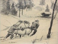 Lois Lupp Alton (1894-1972), signierte Zeichn...