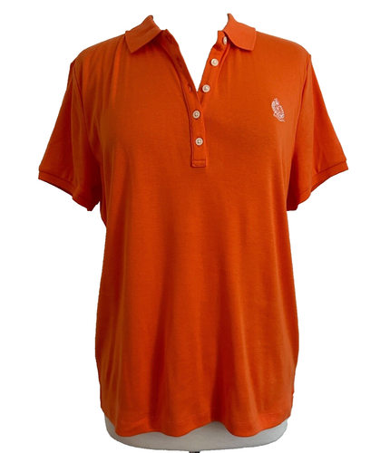 NWT Ralph Lauren Cotton Polo Shirt Womens Large Orange Short Sleeve LRL