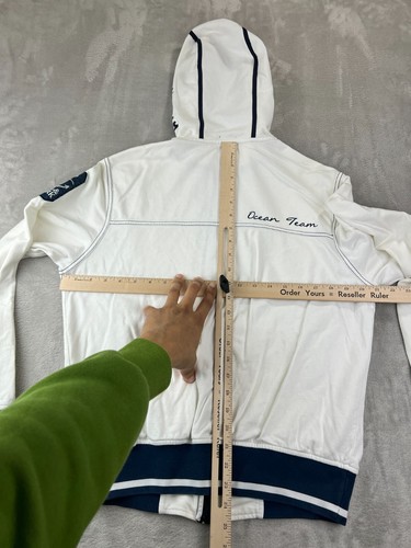 PAUL & SHARK Men's White Full Zip Hoodie sweatshirt Medium Tracksuit Admiral’s - Picture 10 of 13