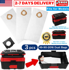 49902016 Bolsas antipolvo de lana para Milwaukee 2,5 M18 PACKOUT Y 1,6 M12 aspiradora en seco húmedo