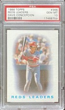 1986 Topps # 366 Reds Leaders Dave Concepcion PSA 10 GEM MT Cincinnati Reds BRM