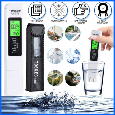 3-IN-1 TDS EC Meter Temp PPM Digital LCD Tester Tap Water Quality ...