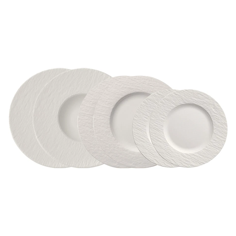 Villeroy & Boch Manufacture Rock Teller-Set 6-teilig weiß Schiefer-Optik