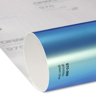 Flip Flop Autofolie Glanz (25,5 /m²) Oracal 970RA 988 Grün Blau glänzend Wrap  