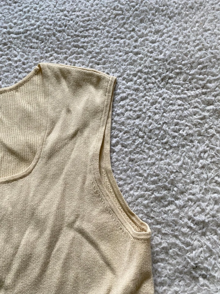 Женский пуловер Jones New York без рукавов с квадратным вырезом бежевый размер XL - Изображение 3 из 4