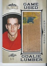 2017 Leaf Lumber Kings ROGER CROZIER 1/1 Stick Game Used Lumber #GL-25 Gold
