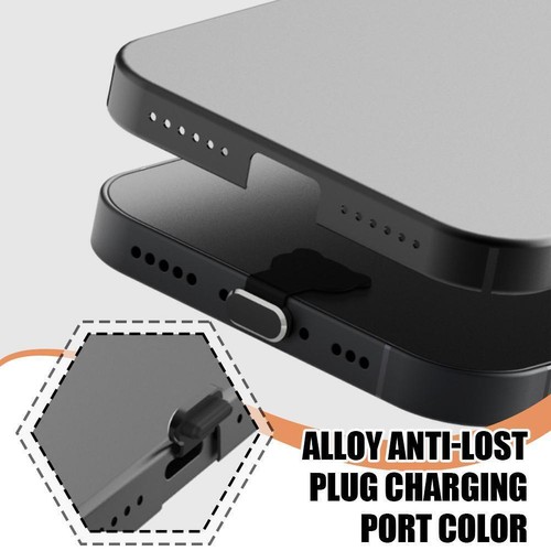 Alloy anti-lost plug charging port color -Dust Plug G2O4 Loss Type-C Alloy V6Z3 - Zdjęcie 2 z 26