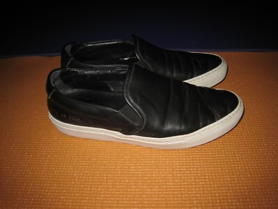 WOMAN BY COMMON PROJECTS BLACK LEATHER SLIP ON SNEAKERS (SIZE 39 US 9)