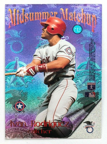 Mike Piazza Ivan Rodriguez #M2 (1996 Topps Stadium Club) Midsummer Matchup - Picture 2 of 2