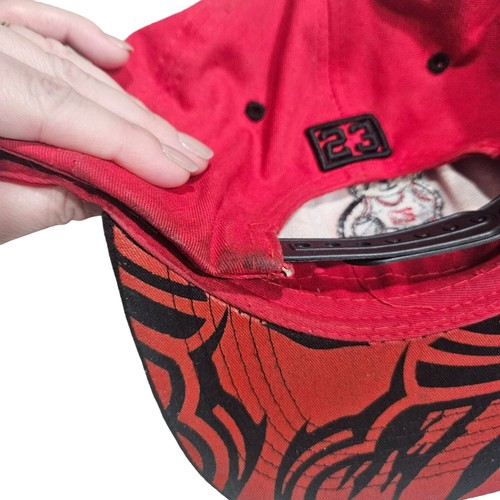 Chicago Bulls Red Black Snapback 23 Micheal Jordan Embroidered Bear Basketball - Picture 14 of 15