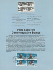 USPS Souvenir First Day Of Issue Commemorative Stamp 5/28/86 Polar Explorers 22c