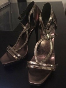 dark silver sandal heels