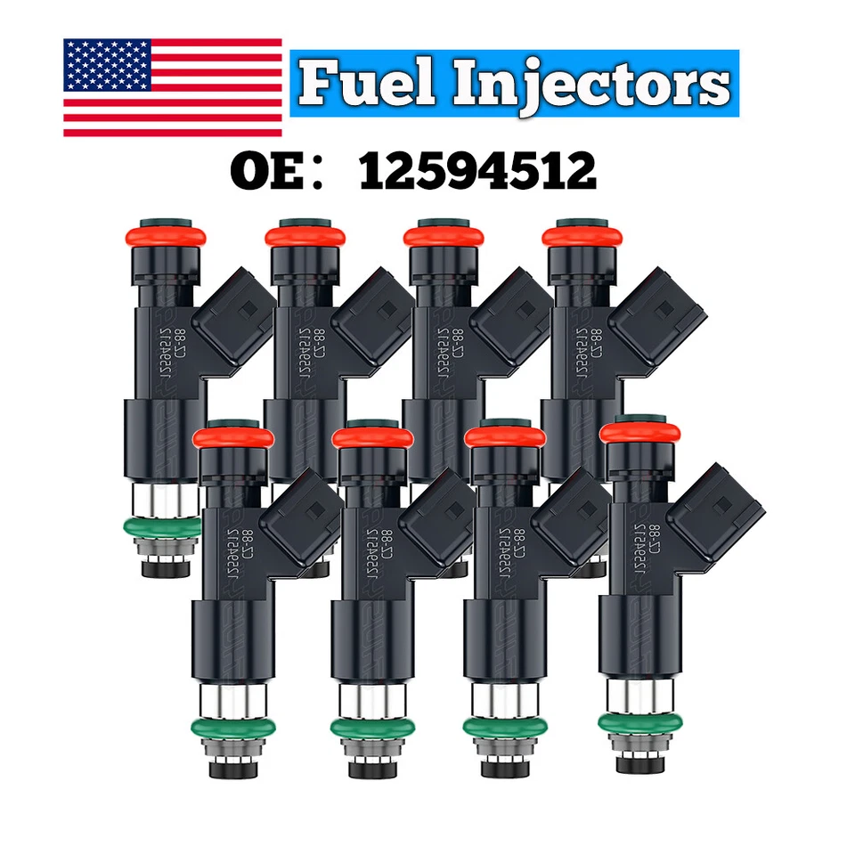 8x Upgrade Fuel Injectors For 2007-2009 Chevrolet Tahoe 5.3L 6.0L 4.8L 6.2L V8 - Image 3 of 4