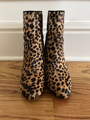 Ankle Boots Leopard Calf Hair Size 8 J.Crew $258 Sadie K0043