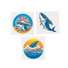 Shark Temporary Tattoos 72 ct Kids Party Favors Summer Beach Party Tattoos