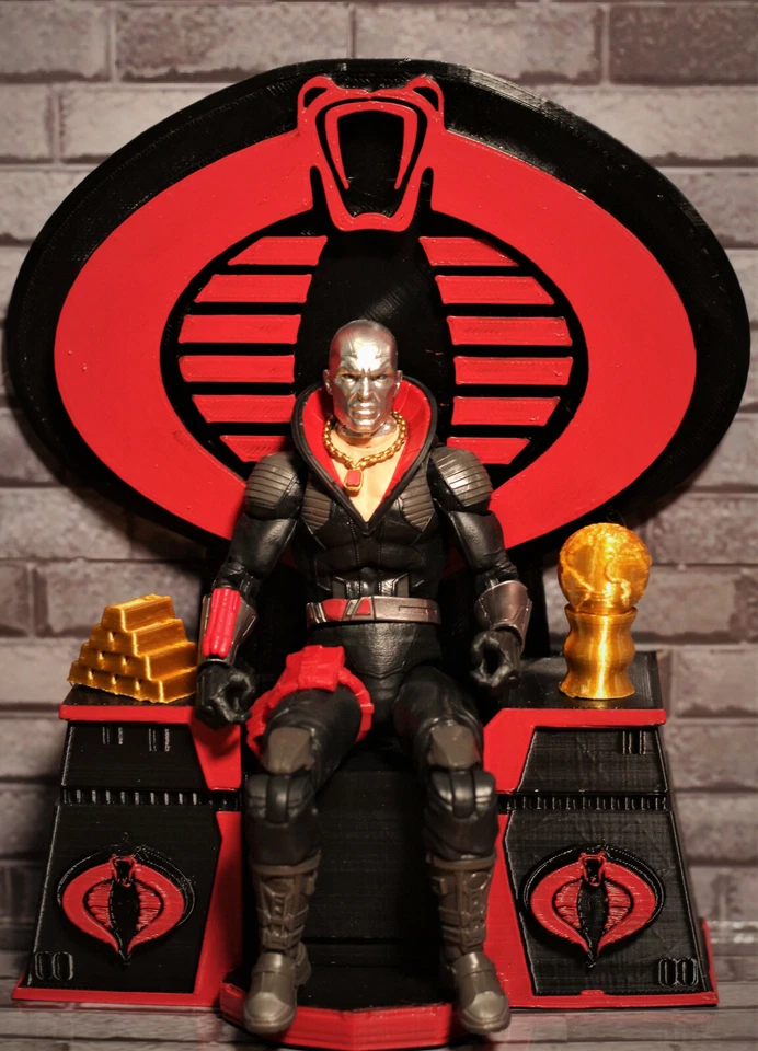 Trono impreso en 3D Gi Joe para comandante cobra, destructor para figuras de 6 pulgadas + podio Foto 3 de 4