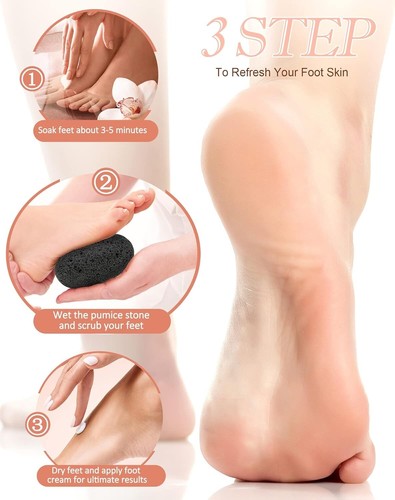 Pumice Stone Exfoliator 2 Count - Natural Foot Scrubber for Pedicure Care - Picture 6 of 9